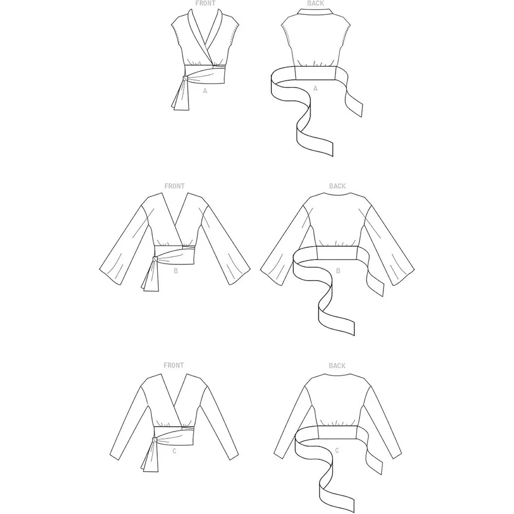 Misses Wrap Tops Sewing Pattern McCalls M8242 Sizes 16-28 Multiple Style Options